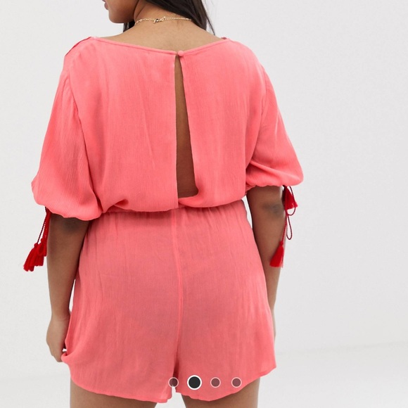 ASOS Design Curve Romper with Embroidery Detail- US 18 - Picture 3 of 3